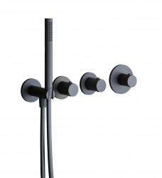 PAFFONI - Modular Box Termostatická baterie pod omítku, pro 2 spotřebiče, matná černá (MDE000NO)