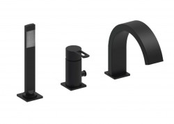 PAFFONI - Ringo Baterie na okraj vany, 3-otvorová instalace, matná černá (RIN040LNO)