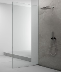 POLYSAN - ARCHITEX sada pro uchycení skla podlaha-stěna se spádovou lištou, 1615x2105, levá, leštěný hliník (AX2116L)