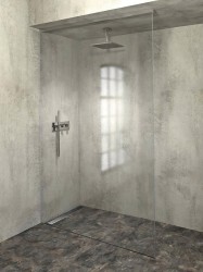 POLYSAN - ARCHITEX sada pro uchycení skla, podlaha-stěna-strop se spádovou lištou, 1615x2600, levá, leštěný hliník (AX2616L)