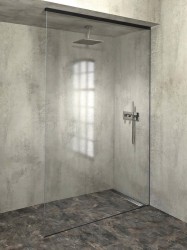POLYSAN - ARCHITEX sada pro uchycení skla, podlaha-stěna-strop se spádovou lištou, 1615x2600, pravá, černá mat (AX2616BR)