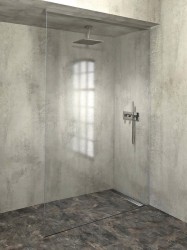 POLYSAN - ARCHITEX sada pro uchycení skla, podlaha-stěna-strop se spádovou lištou, 1615x2600, pravá, leštěný hliník (AX2616R)