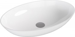 POLYSAN - BANERA OVAL umyvadlo na desku, litý mramor, 60x40cm, bílá (14397)