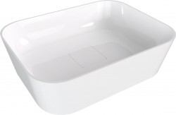 POLYSAN - BANERA SQUARE umyvadlo na desku, litý mramor, 50x36cm, bílá (14596)