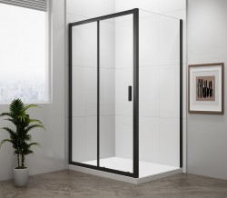 POLYSAN - EASY BLACK obdélníkový sprchový kout 1300x700, čiré sklo L/P varianta (EL1315B-01)