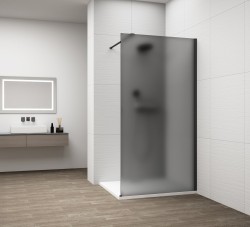 POLYSAN - ESCA BLACK MATT jednodílná sprchová zástěna k instalaci ke stěně, kouřové matné sklo, 1500  (ES1415-02)