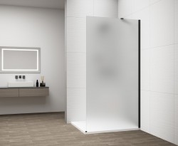 POLYSAN - ESCA BLACK MATT jednodílná sprchová zástěna k instalaci ke stěně, matné sklo, 700  (ES1170-02)