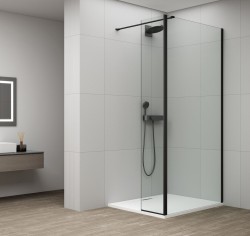 POLYSAN - ESCA BLACK MATT sprchová zástěna, fixní sklo 900 otočný panel 400  (ES3A90B40B)