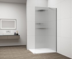 POLYSAN - ESCA CHROME jednodílná sprchová zástěna k instalaci ke stěně, sklo Flute, 700  (ES1370-01)
