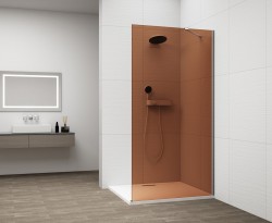 POLYSAN - ESCA CHROME jednodílná sprchová zástěna k instalaci ke stěně, sklo Marron, 700  (ES1570-01)