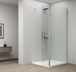 POLYSAN - ESCA CHROME sprchová zástěna, fixní sklo 800 otočný panel 400  (ES3A80B40)