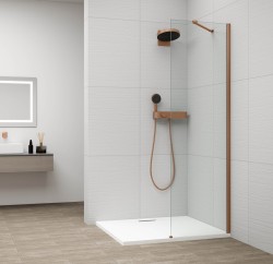POLYSAN - ESCA COPPER MATT jednodílná sprchová zástěna k instalaci ke stěně, sklo čiré, 300  (ES1030-09)