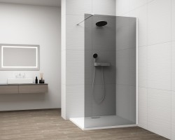 POLYSAN - ESCA WHITE MATT jednodílná sprchová zástěna k instalaci ke stěně, kouřové sklo, 1000  (ES1210-03)