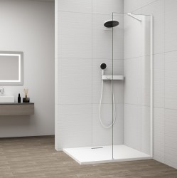POLYSAN - ESCA WHITE MATT jednodílná sprchová zástěna k instalaci ke stěně, sklo čiré, 500  (ES1050-03)