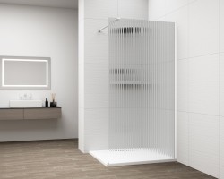 POLYSAN - ESCA WHITE MATT jednodílná sprchová zástěna k instalaci ke stěně, sklo Flute, 1100  (ES1311-03)