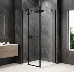 POLYSAN - GLOBE BLACK čtvercový sprchový kout 1000x1000, čiré sklo, levé (GB1010-3415LB)