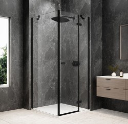 POLYSAN - GLOBE BLACK čtvercový sprchový kout 800x800, čiré sklo, pravé (GB1080-3215RB)