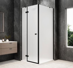 POLYSAN - GLOBE BLACK čtvercový sprchový kout 900x900, matné sklo, levé (GB1090-3315MLB)