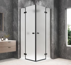 POLYSAN - GLOBE BLACK čtvercový sprchový kout 900x900, rohový vstup, matné sklo (GB5990MB)