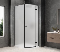 POLYSAN - GLOBE BLACK čtvrtkruhový sprchový kout 800x900, matné sklo, pravé (GB2890MRB)