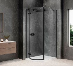 POLYSAN - GLOBE BLACK čtvrtkruhový sprchový kout 900x1000, čiré sklo, levé (GB2910LB)