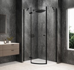 POLYSAN - GLOBE BLACK čtvrtkruhový sprchový kout 900x800, čiré sklo, levé (GB2980LB)