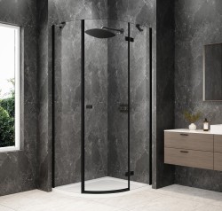 POLYSAN - GLOBE BLACK čtvrtkruhový sprchový kout 900x800, čiré sklo, pravé (GB2980RB)