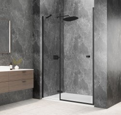 POLYSAN - GLOBE BLACK sprchové dveře do niky 900, čiré sklo, levé (GB1090LB)
