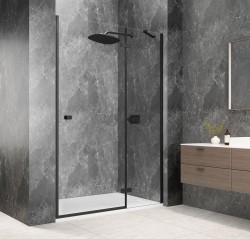 POLYSAN - GLOBE BLACK sprchové dveře do niky 900, čiré sklo, pravé (GB1090RB)