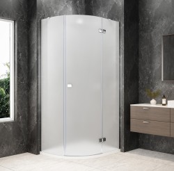 POLYSAN - GLOBE CHROME čtvrtkruhový sprchový kout 1000x900, matné sklo, pravé (GB2190MRC)