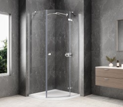 POLYSAN - GLOBE CHROME čtvrtkruhový sprchový kout 800x800, čiré sklo, pravé (GB2680RC)