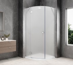 POLYSAN - GLOBE CHROME čtvrtkruhový sprchový kout 800x800, matné sklo, levé (GB2680MLC)