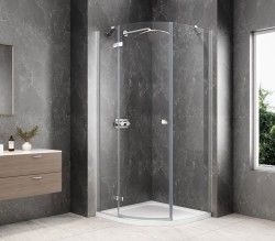 POLYSAN - GLOBE CHROME čtvrtkruhový sprchový kout 900x900, čiré sklo, levé (GB2690LC)