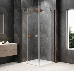 POLYSAN - GLOBE COPPER MATT čtvercový sprchový kout 800x800, čiré sklo, levé (GB1080-3215LPG)
