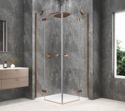 POLYSAN - GLOBE COPPER MATT čtvercový sprchový kout 800x800, rohový vstup, čiré sklo (GB5880PG)