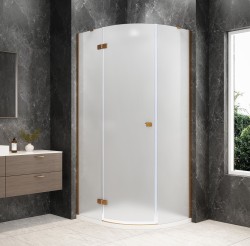 POLYSAN - GLOBE COPPER MATT čtvrtkruhový sprchový kout 1000x800, matné sklo, levé (GB2180MLPG)