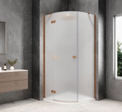 POLYSAN - GLOBE COPPER MATT čtvrtkruhový sprchový kout 800x800, matné sklo, levé (GB2680MLPG)