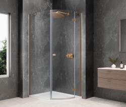 POLYSAN - GLOBE COPPER MATT čtvrtkruhový sprchový kout 800x900, čiré sklo, pravé (GB2890RPG)
