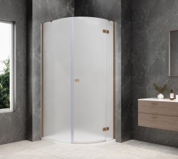 POLYSAN - GLOBE COPPER MATT čtvrtkruhový sprchový kout 800x900, matné sklo, pravé (GB2890MRPG)