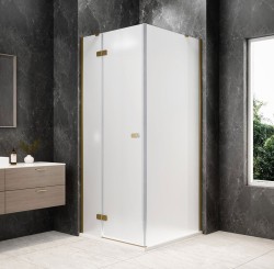 POLYSAN - GLOBE GOLD MATT čtvercový sprchový kout 900x900, matné sklo, levé (GB1090-3315MLG)