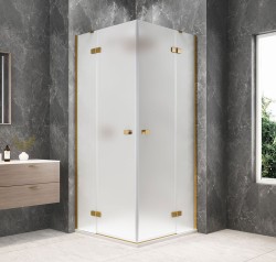 POLYSAN - GLOBE GOLD MATT čtvercový sprchový kout 900x900, rohový vstup, matné sklo (GB5990MG)