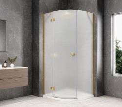 POLYSAN - GLOBE GOLD MATT čtvrtkruhový sprchový kout 1000x1000, matné sklo, levé (GB2610MLG)