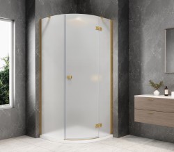POLYSAN - GLOBE GOLD MATT čtvrtkruhový sprchový kout 800x800, matné sklo, pravé (GB2680MRG)