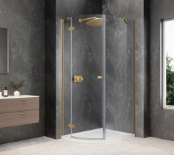 POLYSAN - GLOBE GOLD MATT čtvrtkruhový sprchový kout 800x900, čiré sklo, levé (GB2890LG)