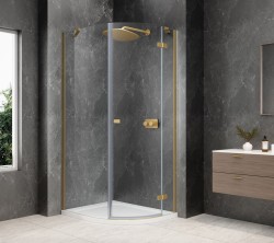 POLYSAN - GLOBE GOLD MATT čtvrtkruhový sprchový kout 800x900, čiré sklo, pravé (GB2890RG)