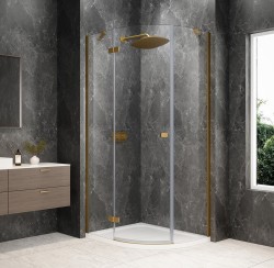 POLYSAN - GLOBE GOLD MATT čtvrtkruhový sprchový kout 900x800, čiré sklo, levé (GB2980LG)