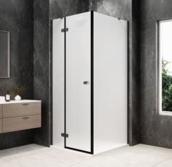 POLYSAN - GLOBE GUN METAL čtvercový sprchový kout 1000x1000, matné sklo, levé (GB1010-3415MLGM)