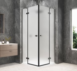 POLYSAN - GLOBE GUN METAL čtvercový sprchový kout 1000x1000, rohový vstup, matné sklo (GB5010MGM)
