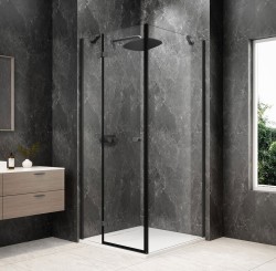 POLYSAN - GLOBE GUN METAL čtvercový sprchový kout 800x800, čiré sklo, levé (GB1080-3215LGM)