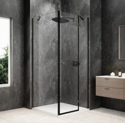 POLYSAN - GLOBE GUN METAL čtvercový sprchový kout 800x800, čiré sklo, pravé (GB1080-3215RGM)